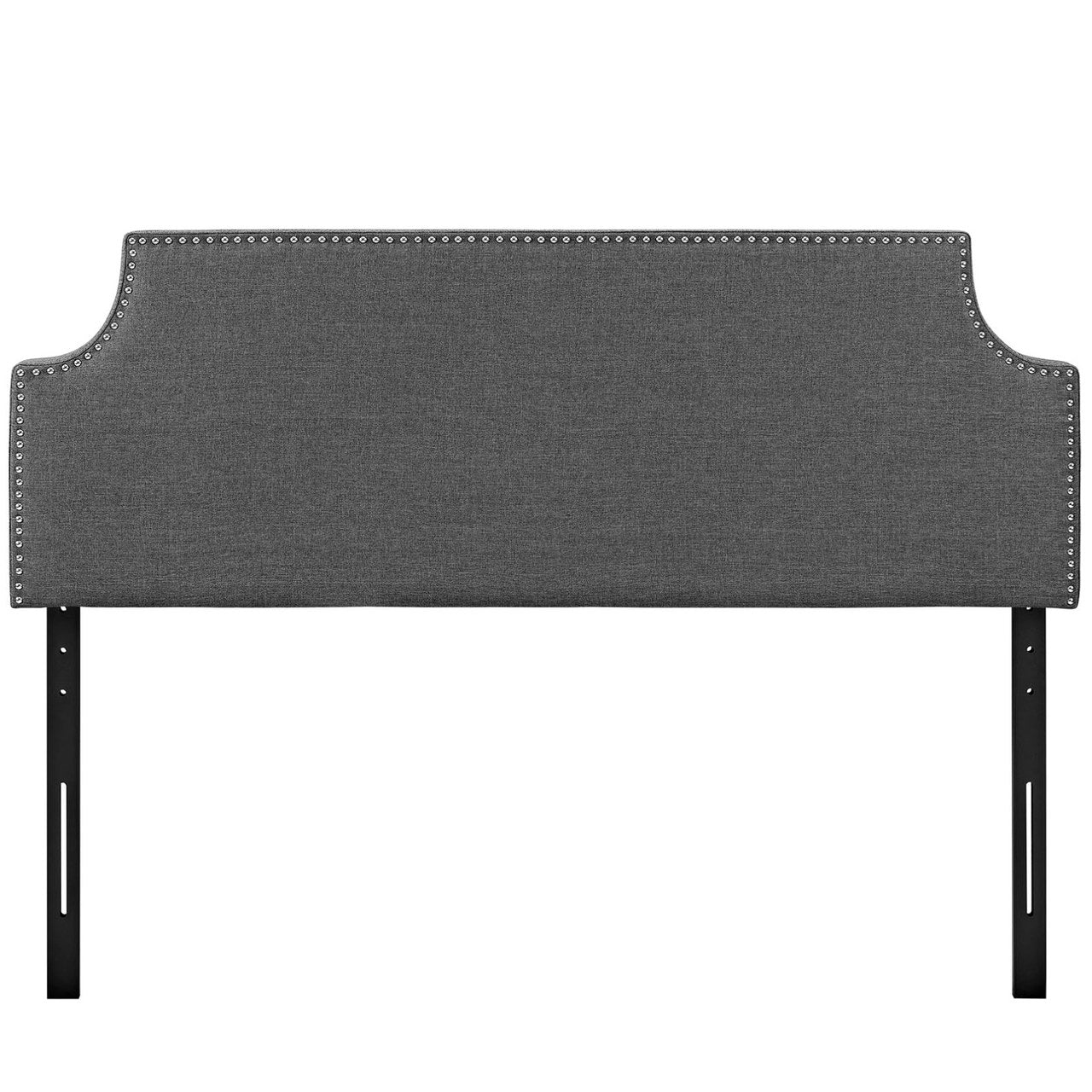 Laura Queen Upholstered Fabric Headboard, Grey, Fabric 12138