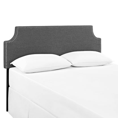 Laura Queen Upholstered Fabric Headboard, Grey, Fabric 12138