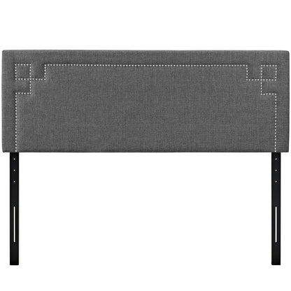 Josie Queen Upholstered Fabric Headboard, Grey, Fabric 12168
