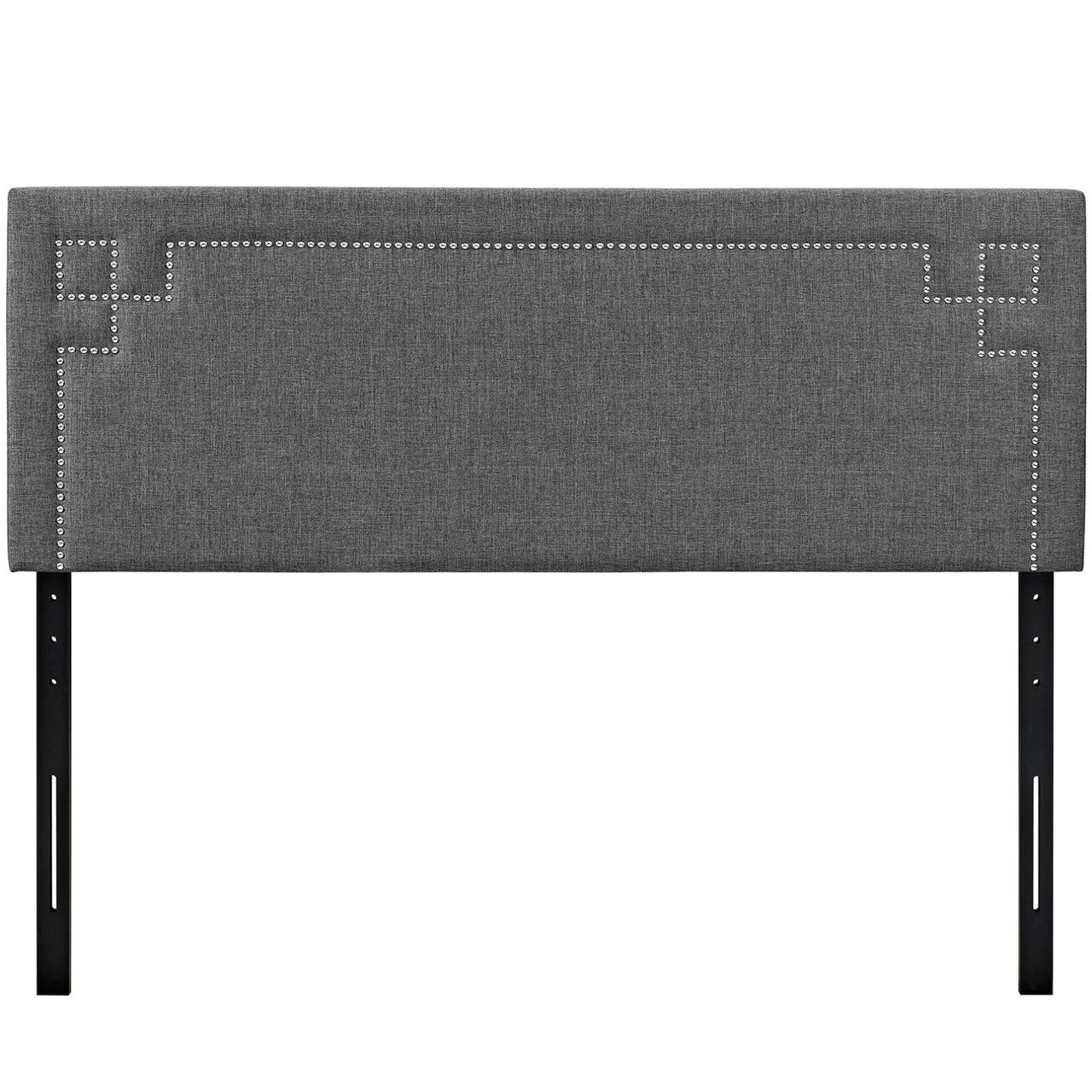 Josie King Upholstered Fabric Headboard, Grey, Fabric 12175