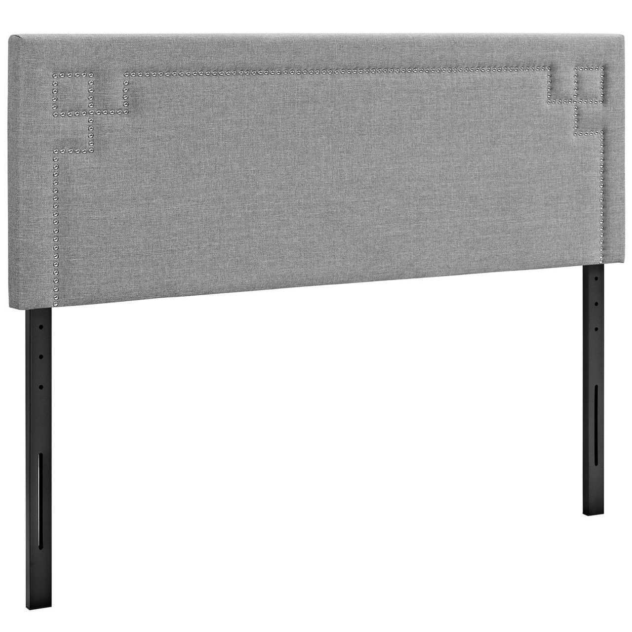 Josie King Upholstered Fabric Headboard, Grey, Fabric 12177