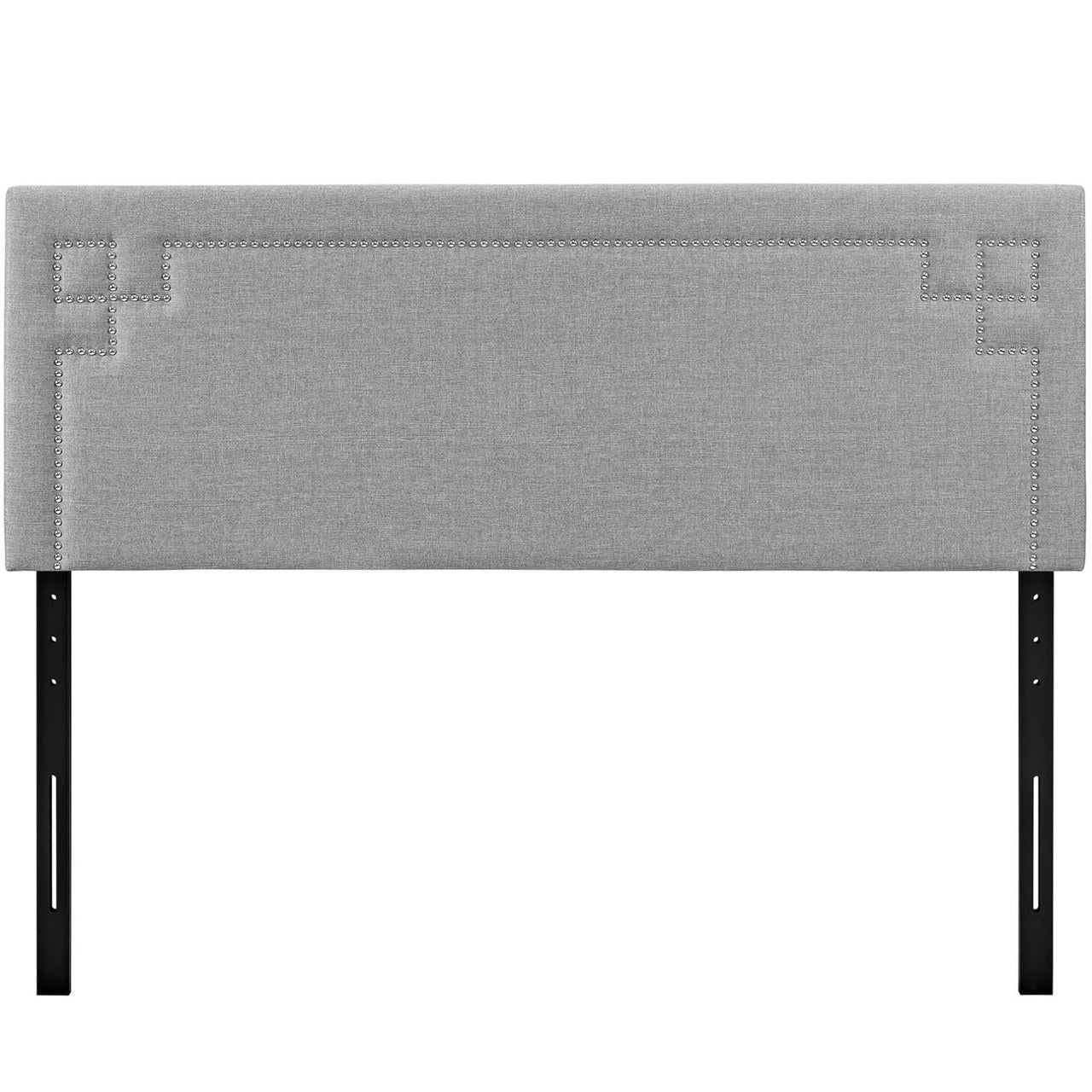 Josie King Upholstered Fabric Headboard, Grey, Fabric 12177