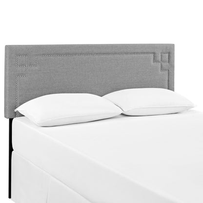 Josie King Upholstered Fabric Headboard, Grey, Fabric 12177