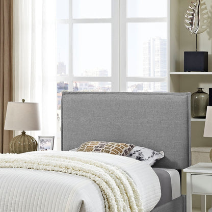 Camille Twin Upholstered Fabric Headboard, Grey, Fabric 12183