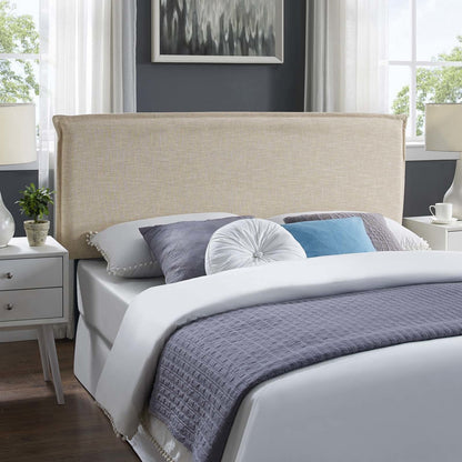 Camille Queen Upholstered Fabric Headboard, Queen Size, Fabric, Beige, 14362