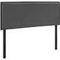 Camille Queen Upholstered Fabric Headboard, Grey, Fabric 12192