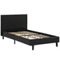 Anya Twin Vinyl Bed, Black, Faux Leather 12201