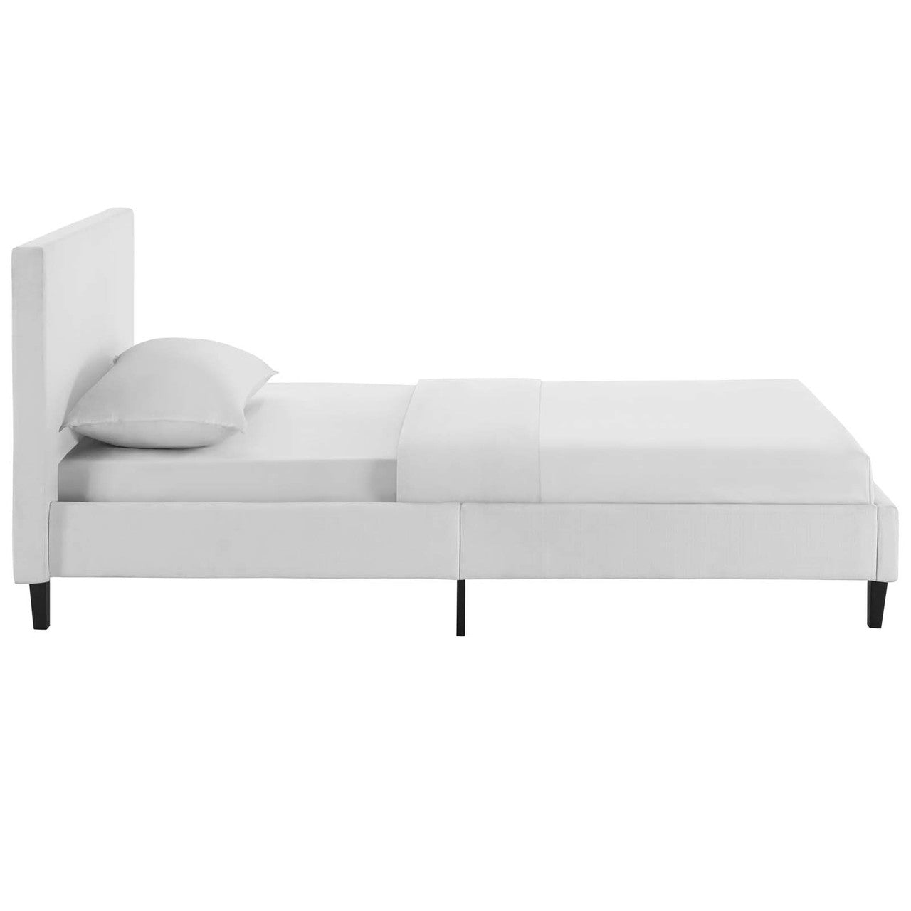Anya Twin Bed, Twin Size, Fabric, White, 14366