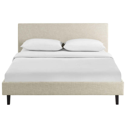 Anya Full Fabric Bed, Full Size, Fabric, Beige, 14367