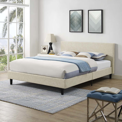 Anya Full Fabric Bed, Full Size, Fabric, Beige, 14367