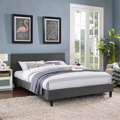 Anya Full Fabric Bed, Grey, Fabric 12212