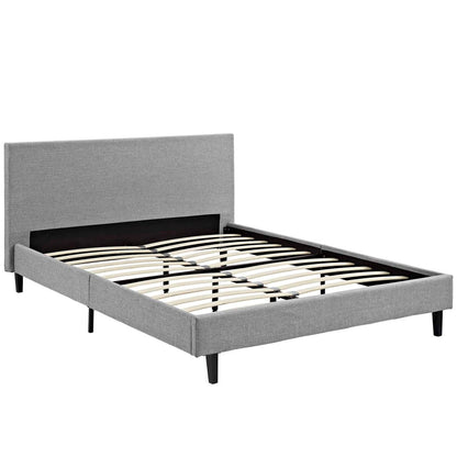 Anya Full Fabric Bed, Grey, Fabric 12213