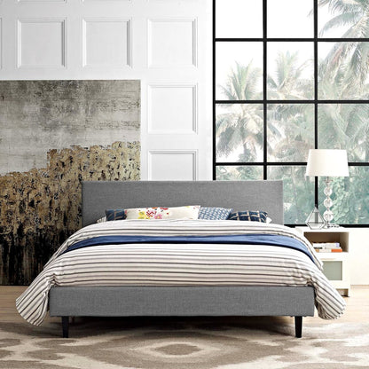 Anya Full Fabric Bed, Grey, Fabric 12213