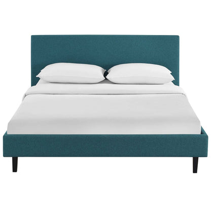 Anya Full Fabric Bed, Full Size, Fabric, Aqua Blue, 14368