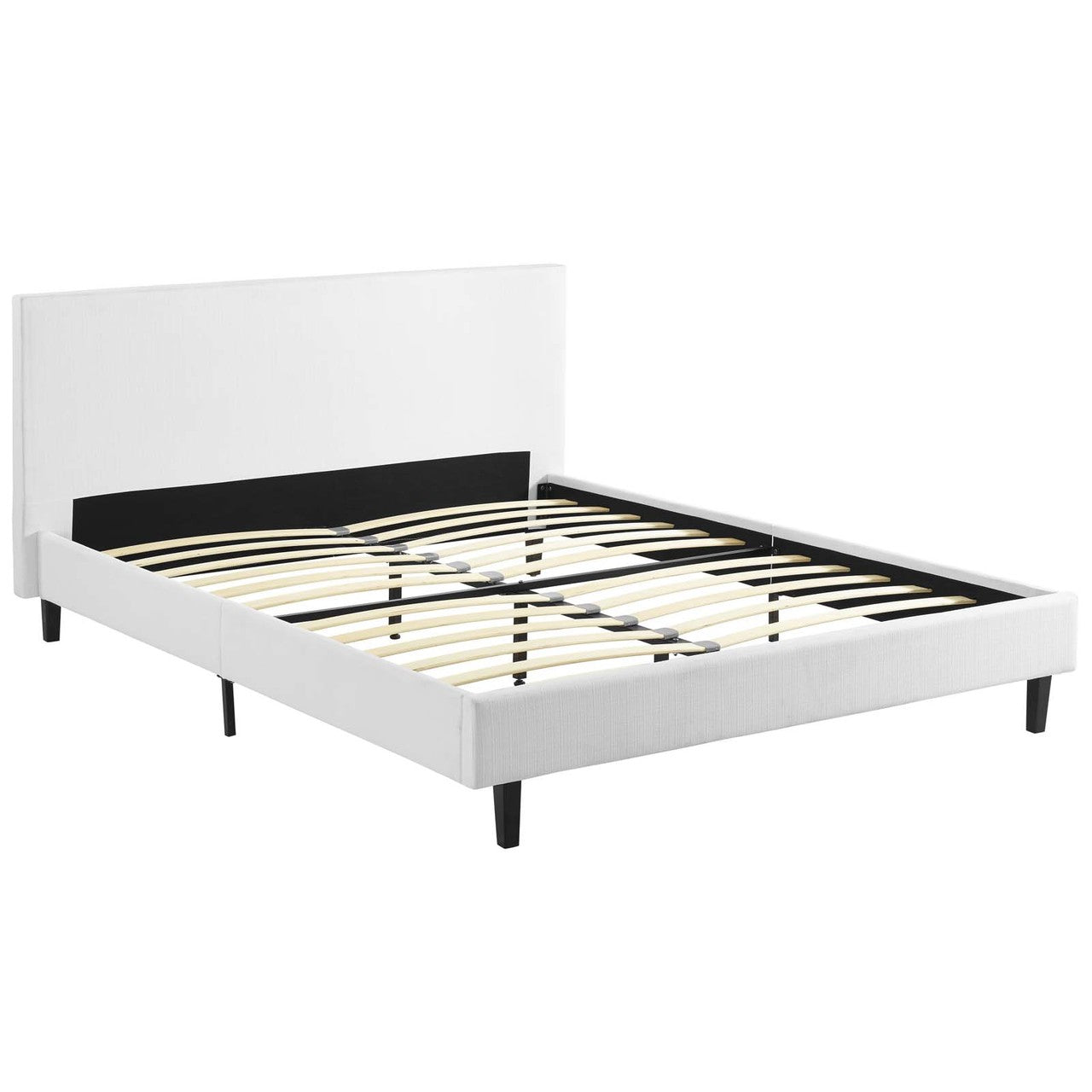 Anya Full Fabric Bed, Full Size, Fabric, White, 14369