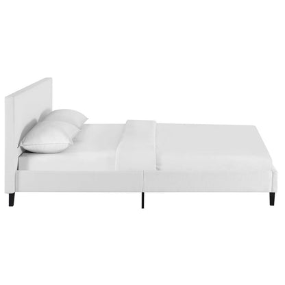 Anya Full Fabric Bed, Full Size, Fabric, White, 14369