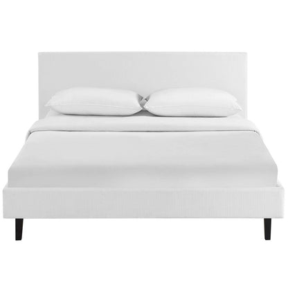 Anya Full Fabric Bed, Full Size, Fabric, White, 14369