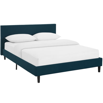 Anya Queen Bed, Navy, Fabric 12218