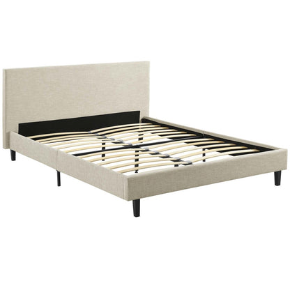 Anya Queen Bed, Queen Size, Fabric, Beige, 14370