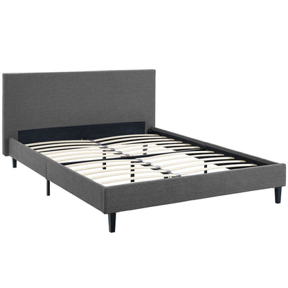 Anya Queen Bed, Grey, Fabric 12219