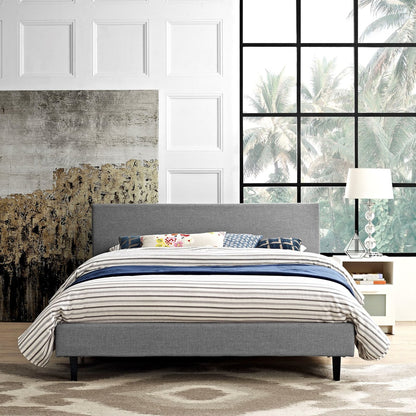 Anya Queen Bed, Grey, Fabric 12220