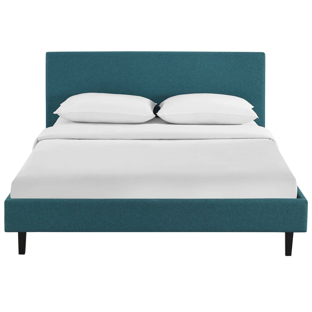Anya Queen Bed, Queen Size, Fabric, Aqua Blue, 14371