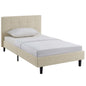 Linnea Twin Bed, Twin Size, Fabric, Beige, 14373