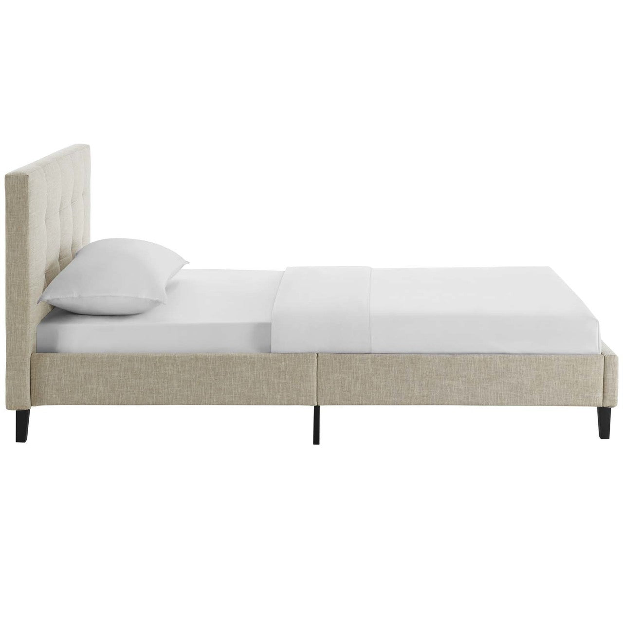 Linnea Twin Bed, Twin Size, Fabric, Beige, 14373