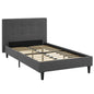 Linnea Twin Bed, Grey, Fabric 12226