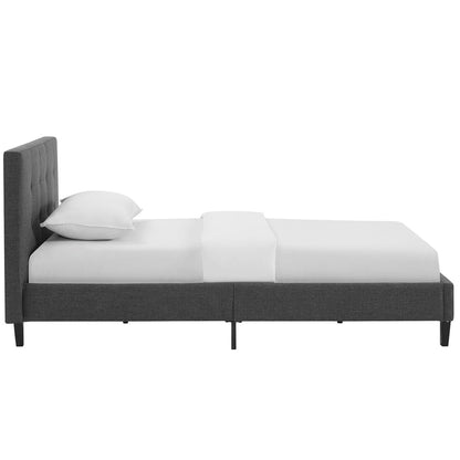 Linnea Twin Bed, Grey, Fabric 12226