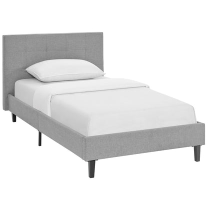 Linnea Twin Bed, Grey, Fabric 12227