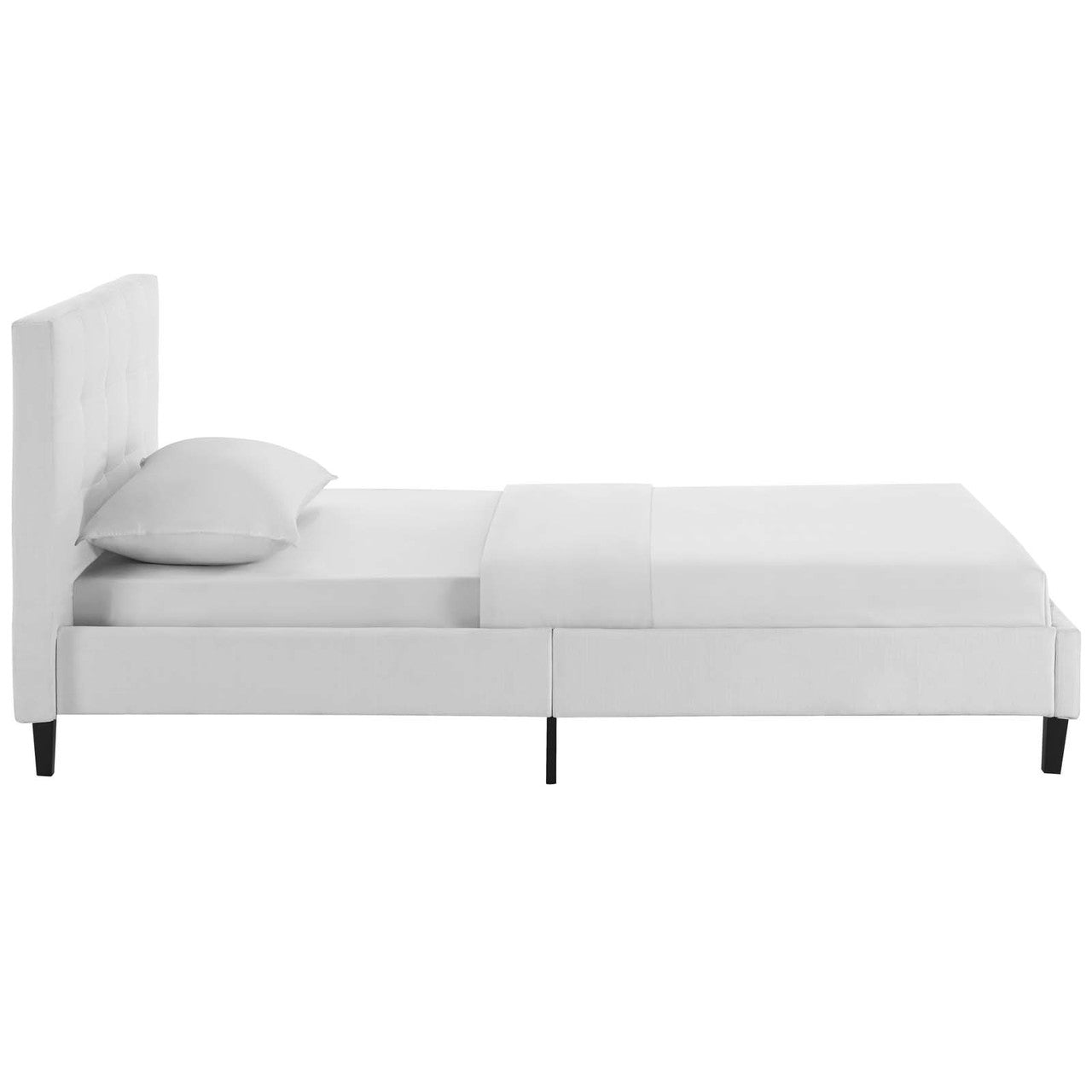 Linnea Twin Bed, Twin Size, Fabric, White, 14375