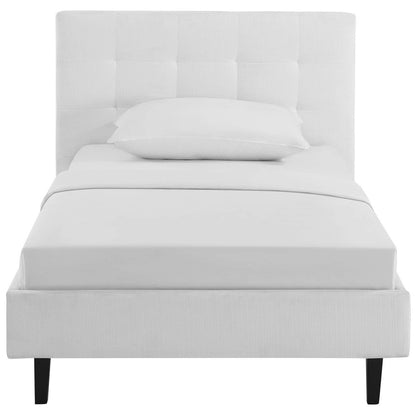 Linnea Twin Bed, Twin Size, Fabric, White, 14375