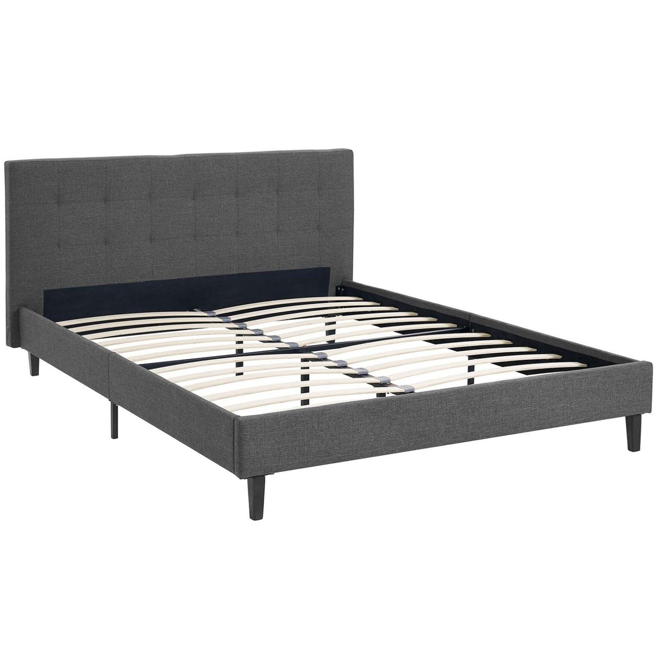 Linnea Full Bed, Grey, Fabric 12233