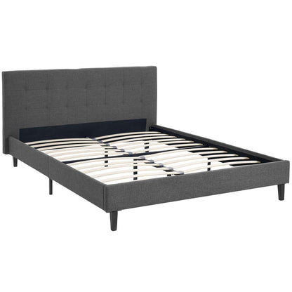 Linnea Full Bed, Grey, Fabric 12233