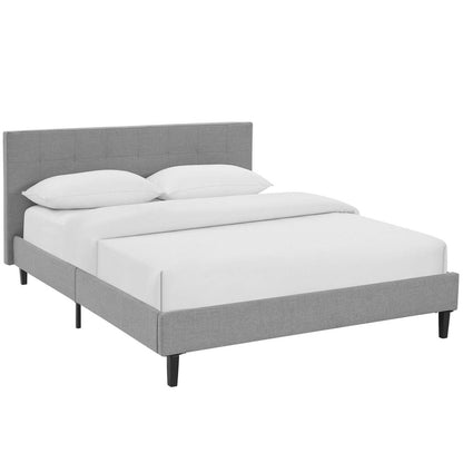 Linnea Full Bed, Grey, Fabric 12234