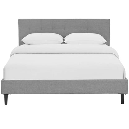 Linnea Full Bed, Grey, Fabric 12234