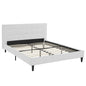 Linnea Queen Vinyl Bed, White, Faux Leather 12237