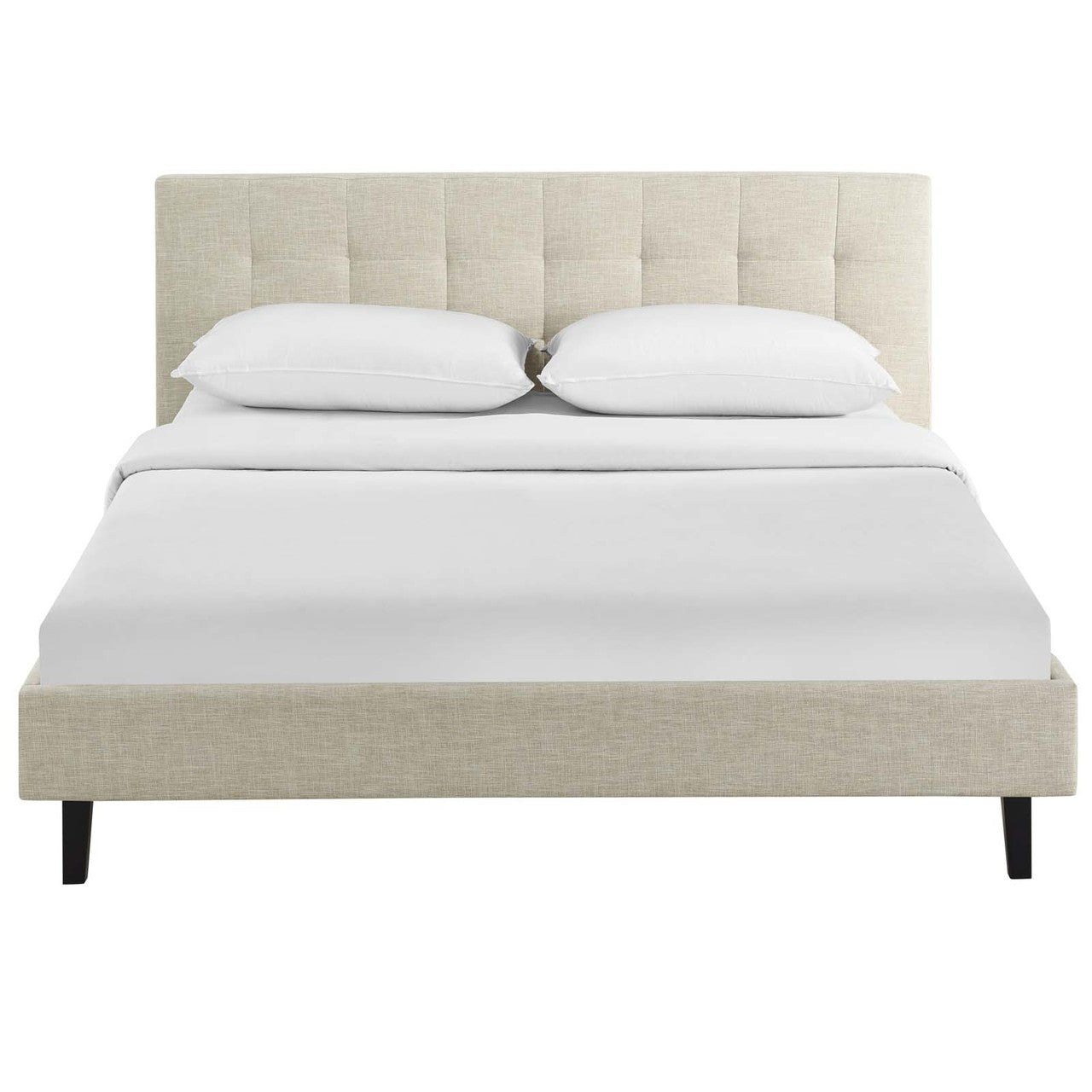 Linnea Queen Fabric Bed, Queen Size, Fabric, Beige, 14377
