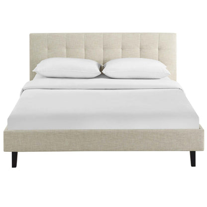 Linnea Queen Fabric Bed, Queen Size, Fabric, Beige, 14377