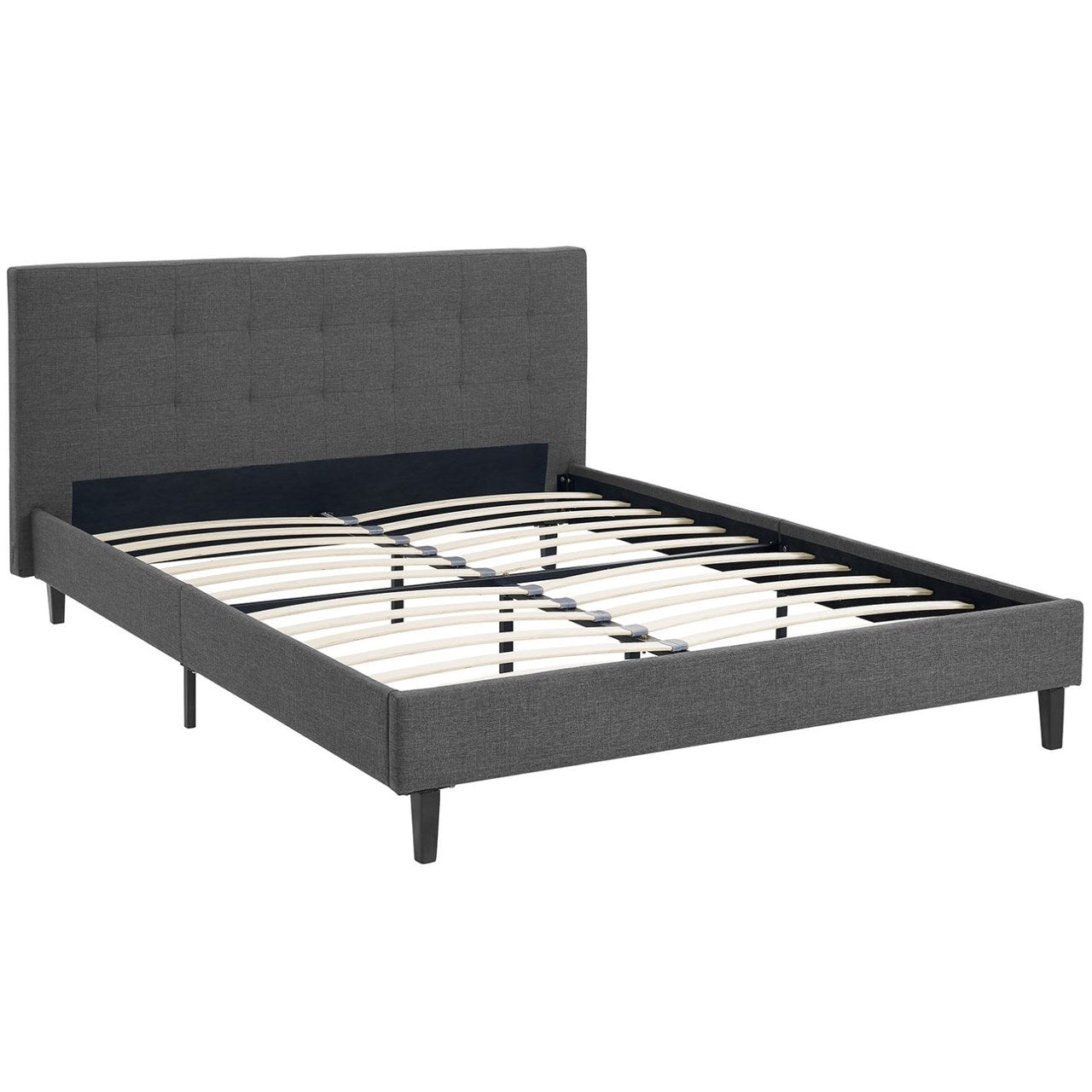 Linnea Queen Fabric Bed, Grey, Fabric 12240