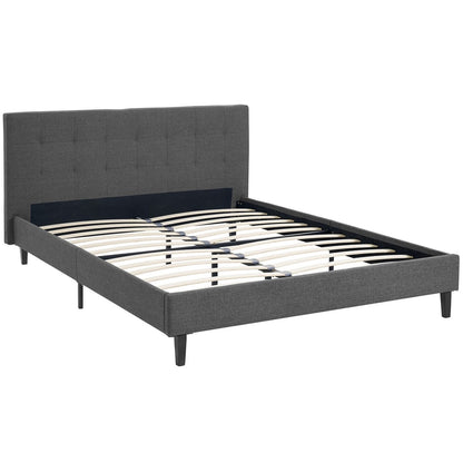 Linnea Queen Fabric Bed, Grey, Fabric 12240