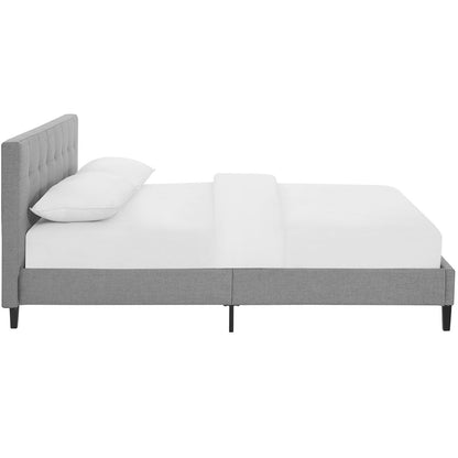 Linnea Queen Fabric Bed, Grey, Fabric 12241