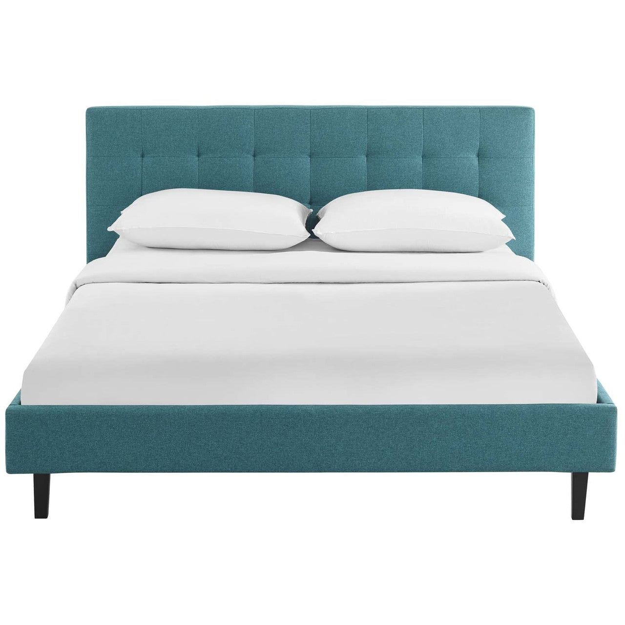 Linnea Queen Fabric Bed, Queen Size, Fabric, Aqua Blue, 14378
