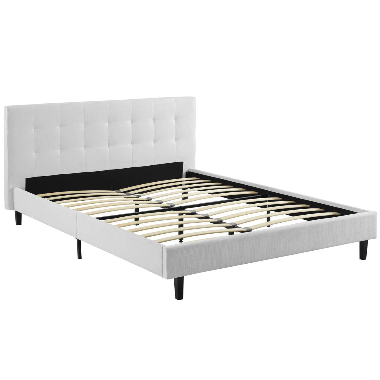 Linnea Queen Fabric Bed, Queen Size, Fabric, White, 14379