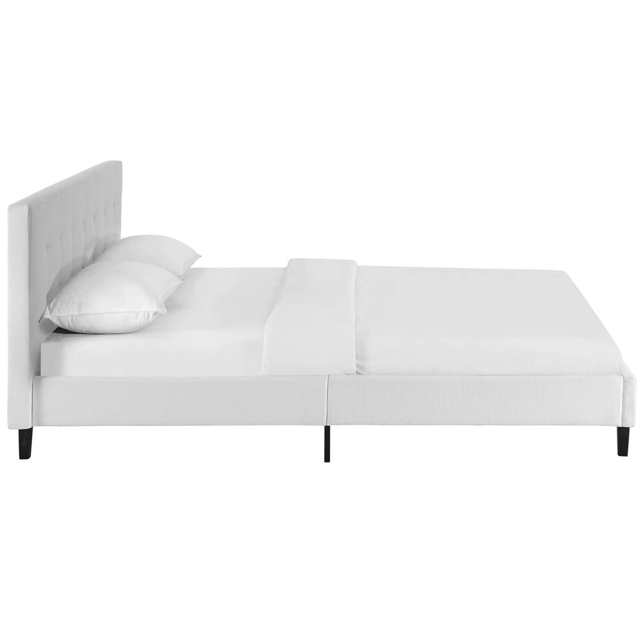 Linnea Queen Fabric Bed, Queen Size, Fabric, White, 14379
