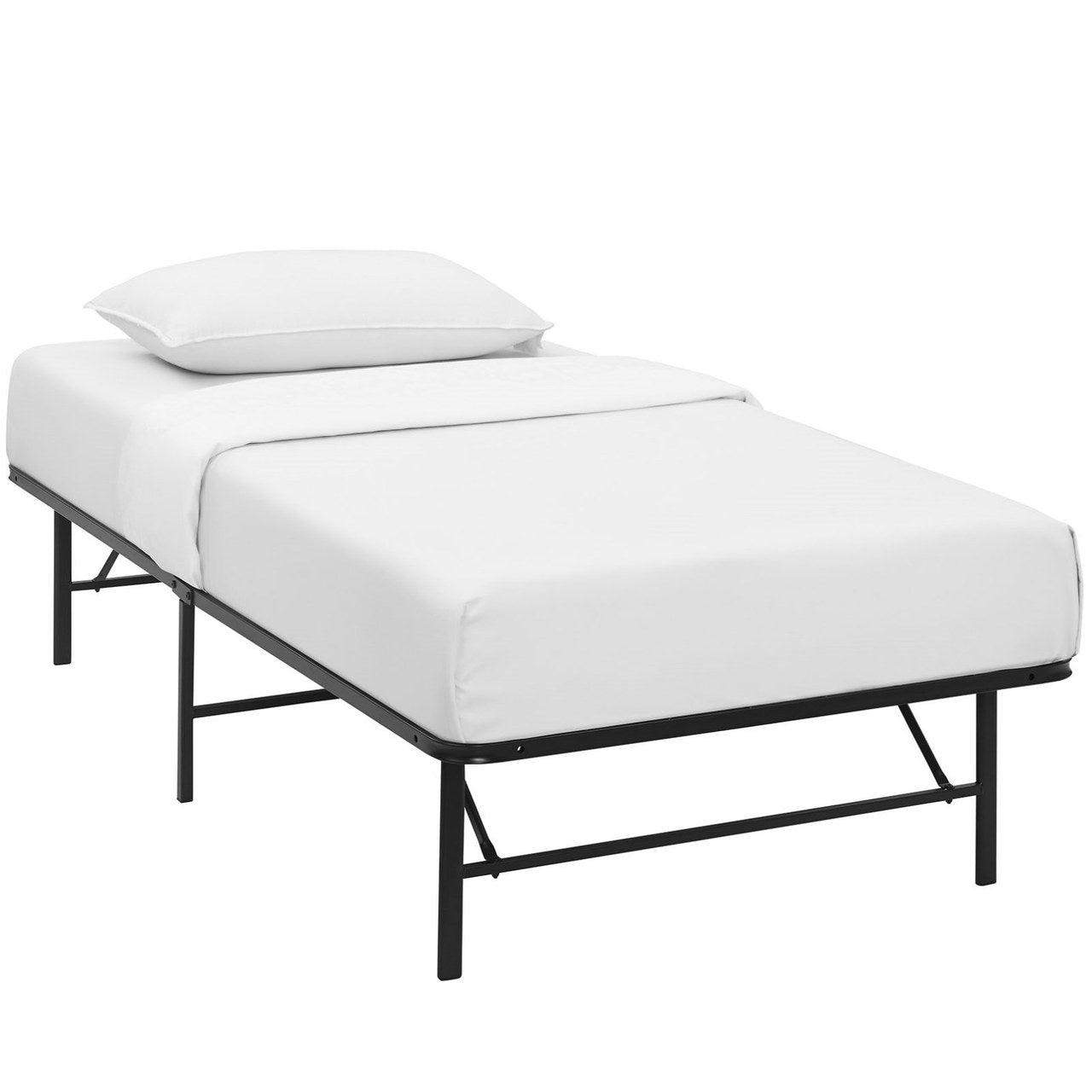 Horizon Twin Stainless Steel Bed Frame, Brown, Metal 12243