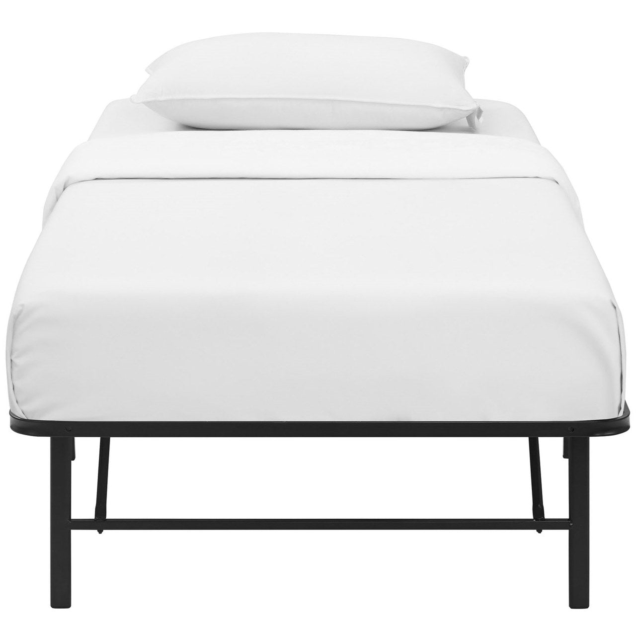 Horizon Twin Stainless Steel Bed Frame, Brown, Metal 12243