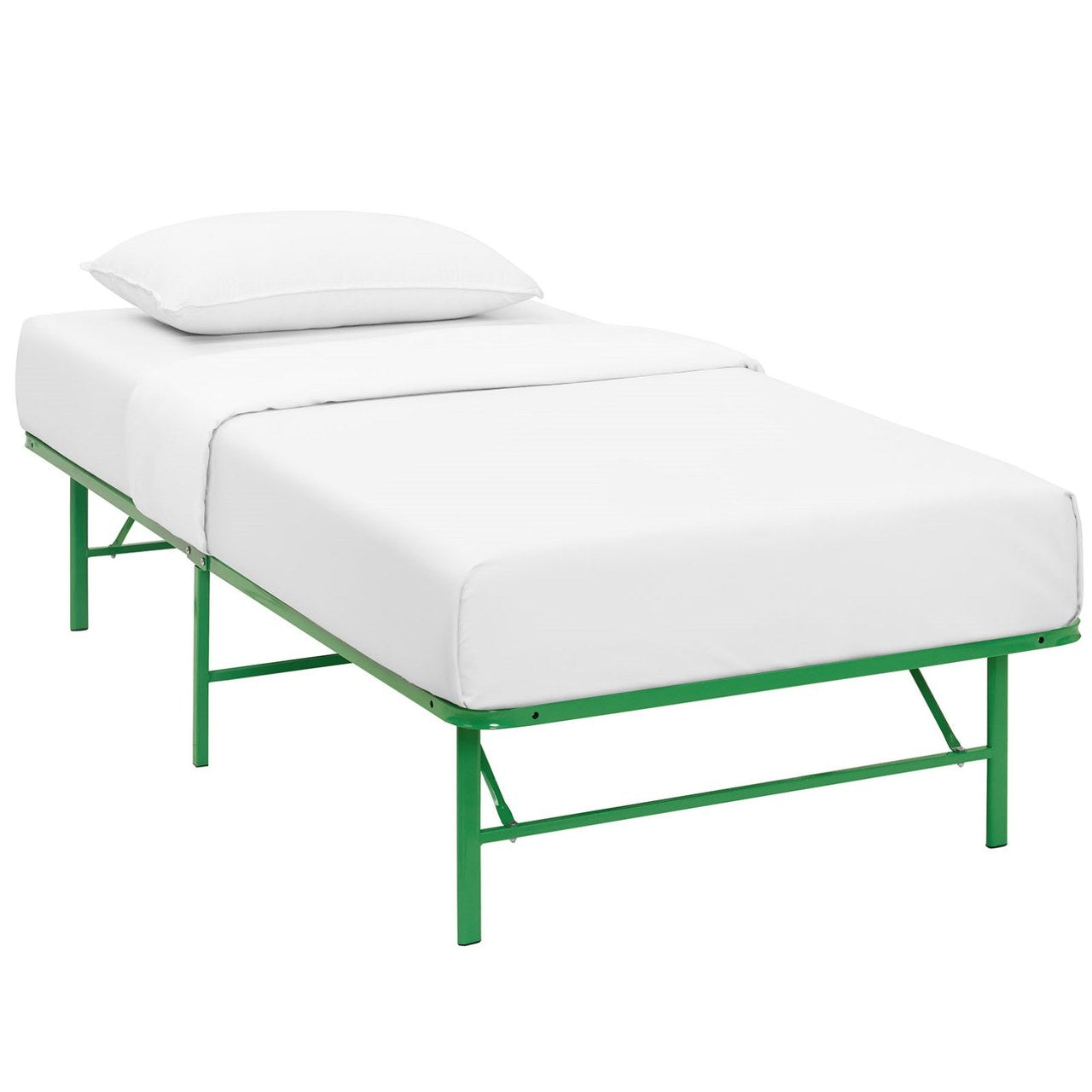 Horizon Twin Stainless Steel Bed Frame, Green, Metal 12244