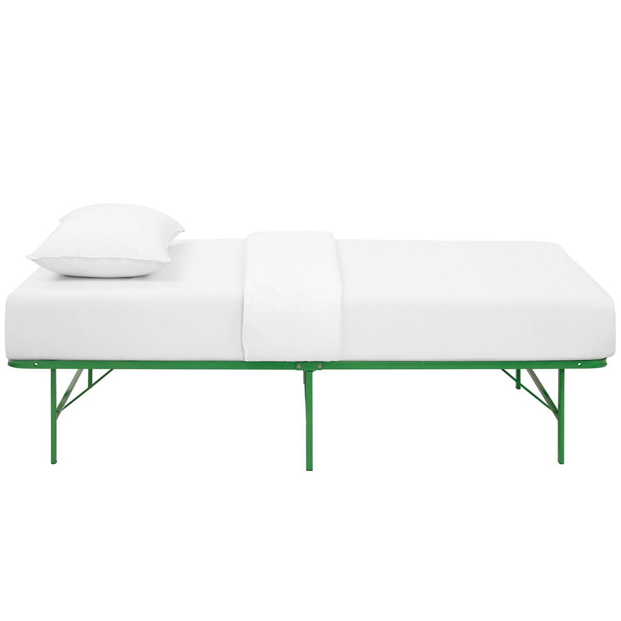 Horizon Twin Stainless Steel Bed Frame, Green, Metal 12244